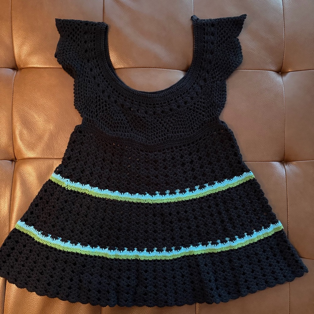 Free People Black Crochet Detail